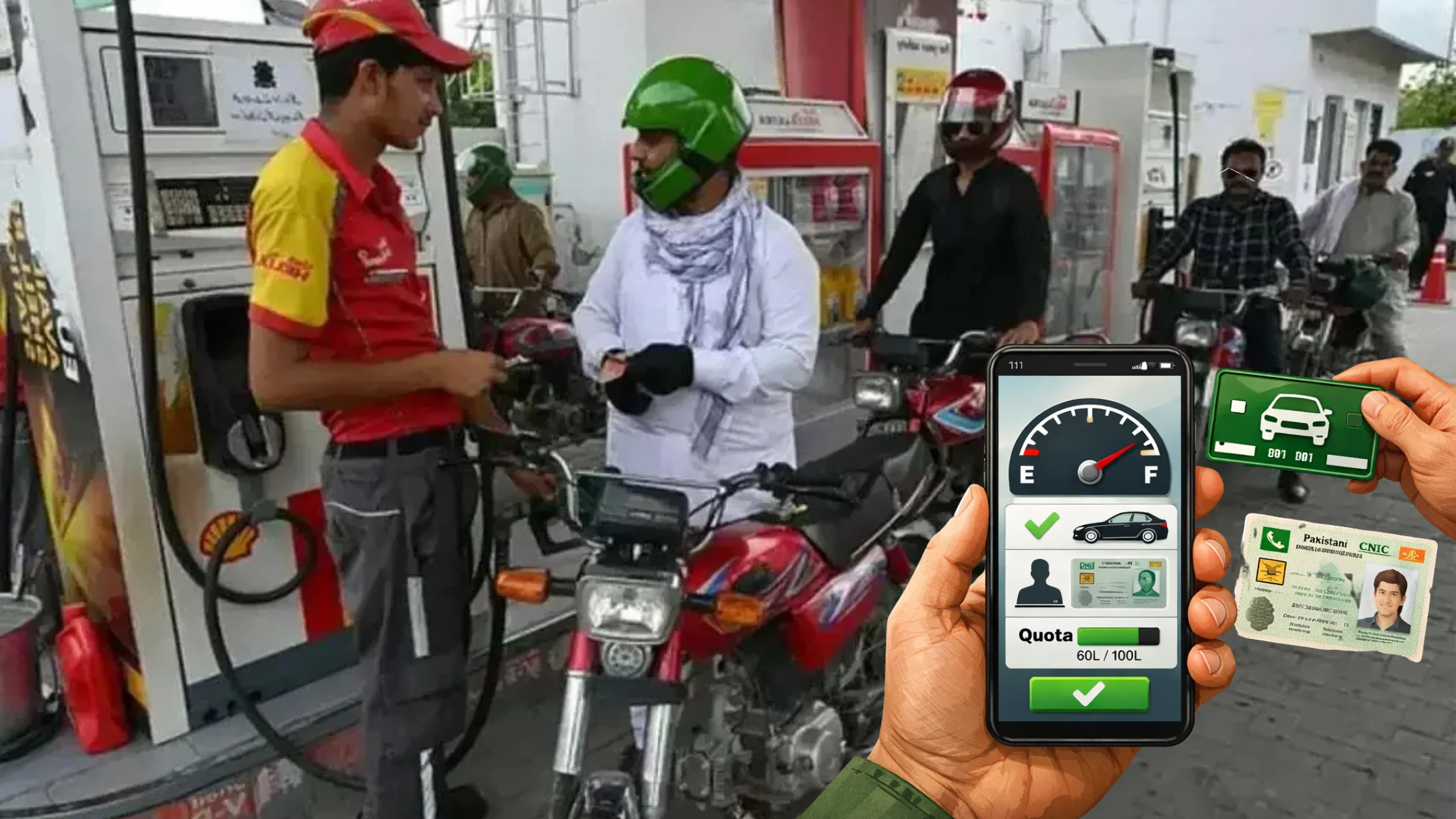 Motorcyclists and Rickshaw